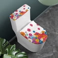 thumbnail image 2 of HELLHERO Flowers Pattern Bathroom Toilet Lid Cover Easy to Install for Hotel Easy Care Toilet Seat Covers Set, 2 of 8