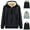 Black, variant on Cmfcve Zip Up Hoodie Jacket Men Fleece Lined Zipper Cardigan Sweatshirt Solid Color Versatile Casual Coat