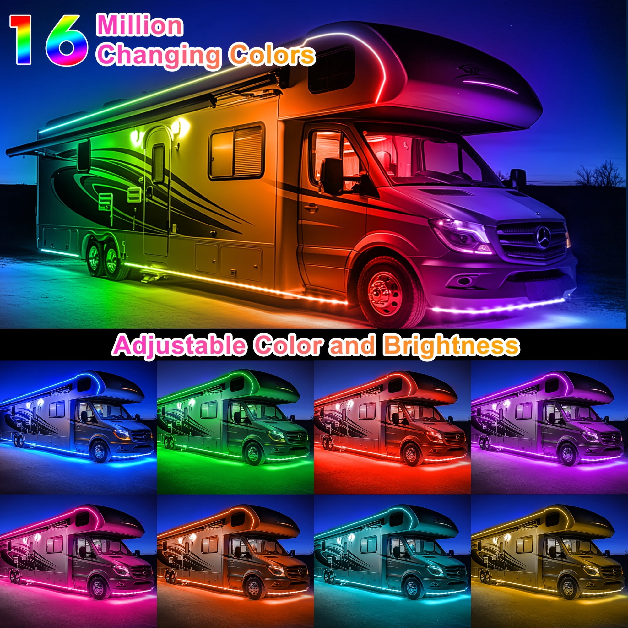 DOLIZU Led Strip Lights, 20ft Light Strips with App Control Remote, 5050 RGB Led Lights for Bedroom, Music Sync Color Changing Lights for Room Party, Suitable for RV decoration.