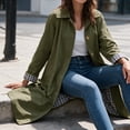 thumbnail image 6 of Spring Fall Women Plaid Patchwork Long Sleeved Single Breasted Casual Trench Coat, 6 of 6