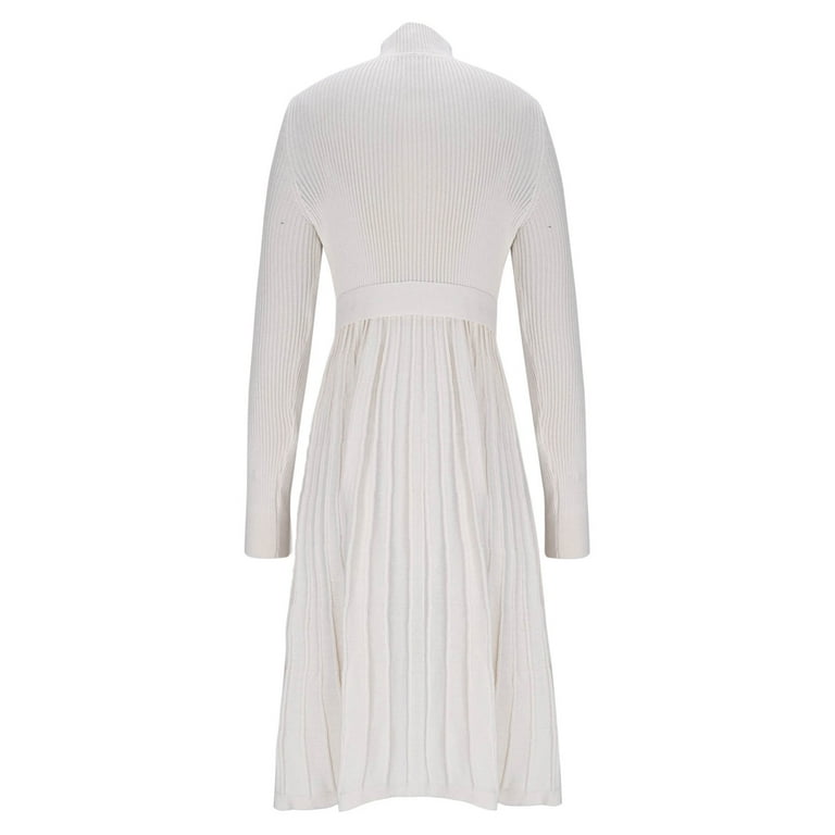 knitted high neck pleated dress Bottle Neck Pleated Docking Knit Dress main image 1
