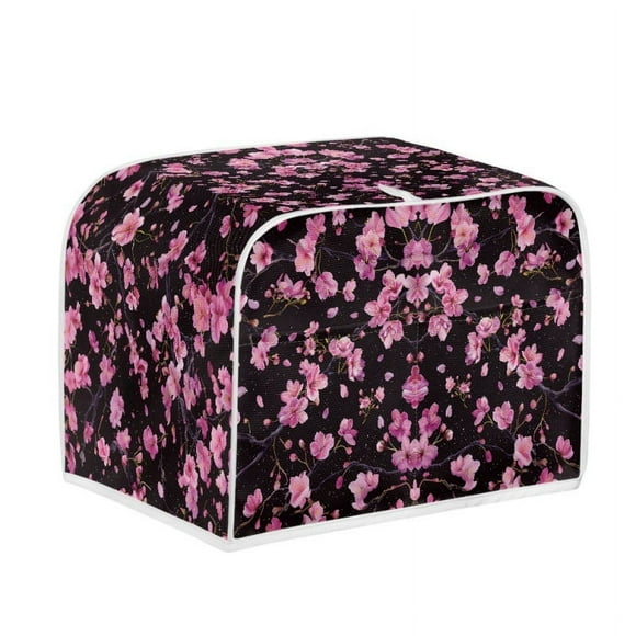 Zhuge 1 piece toaster dust cover, printed cover fabric, floral new kitchen and home cover 31.5 * 27 * 21cm (pink, size M)