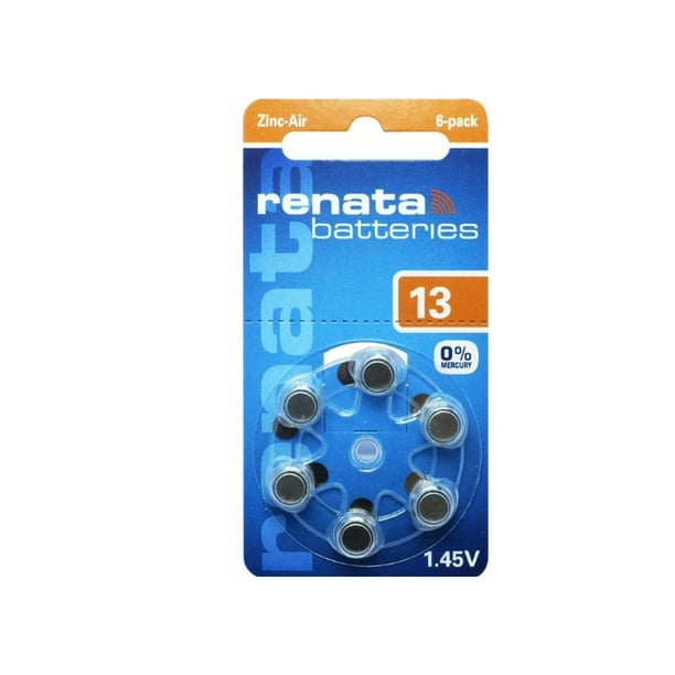 30-pack Taille 13 (ZA13) Batteries d'Aide Auditive Renata