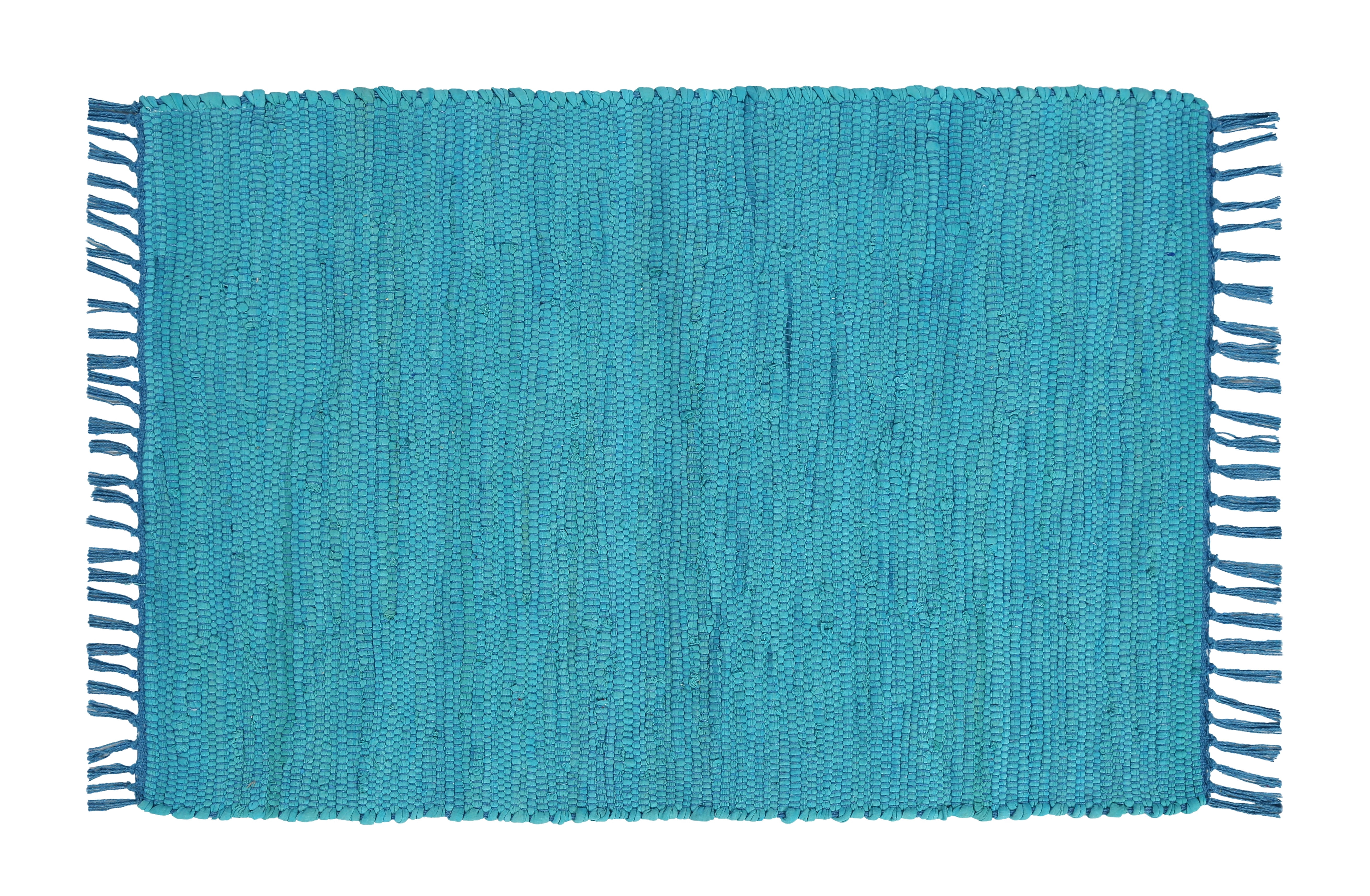 Cotton Rag Rug 24x36'' | 2x3' Multicolor Area Rugs- Hand Woven Washable & Reversible for Living Room Kitchen Entryway Throw Rug with Tassel