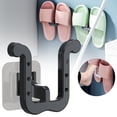 thumbnail image 2 of 1 Pack Wall Mounted Shoe Rack,Hanging Shoe Organizer Shelf with Sticky Hanging Mounts,Door Shoe Hangers with Hooks for Slippers Storage,Shoe Holder,Wall Shoe Rack,Wall Mounted Shoe Storage,Black, 2 of 5