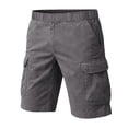 thumbnail image 5 of hoksml Men's Full Elastic Waist Washed Cargo Shorts, Flap Side Pockets Relaxed Fit Casual Shorts for Hiking Daily Outdoor Wear, 5 of 5