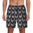 thumbnail image 2 of Goofa Bohemian Chicken Printed Men's Swim Trunks Board Shorts Quick Dry Mens Swimming Trunks with Compression Liner,Breathable Fit Hawaii Beach Shorts-X-Large, 2 of 9