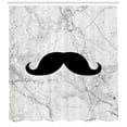 thumbnail image 1 of Ambesonne Manly Shower Curtain, Mustache Motif Retro, 69"Wx84"L, Grey Black White, 1 of 3