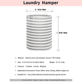thumbnail image 2 of NOTIVIBE Collapsible Laundry Hamper Basket, Waterproof Fabric Storage Basket Gift Bag with Handles, Large Capacity Clothes Organizer for Bedroom, Nursery, Bathroom, Kids Room,Gray Stripes, 2 of 6