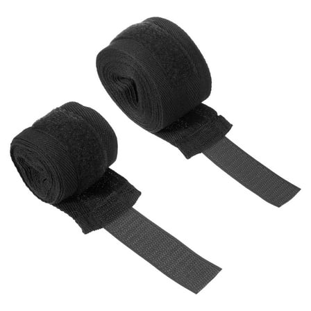 Uxcell Boxing Hand Wraps 1 Set 98&197 Inch Length Elastic Boxing Wraps Cotton Fist Mitts Wrist Straps Protection, Black