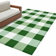 thumbnail image 2 of Green White Buffalo Check 2.7x5 Area Rugs, Farmhouse Plaid Modern Geometric Non-Skid Rubber Backing Large Rectangle Rugs - Living Room Bedroom Home Office, Indoor Floor Mat Carpets Washable Rug, 2 of 9