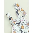 thumbnail image 6 of Wassery Baby Girls Halloween Romper Pants Sleeveless Flower Pumpkin Print Long Jumpsuit Toddle Summer Bell-Bottoms Pants 6M-4T, 6 of 8