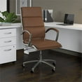 thumbnail image 2 of Pemberly Row High Back Contemporary Faux Leather Executive Office Chair in Tan, 2 of 9