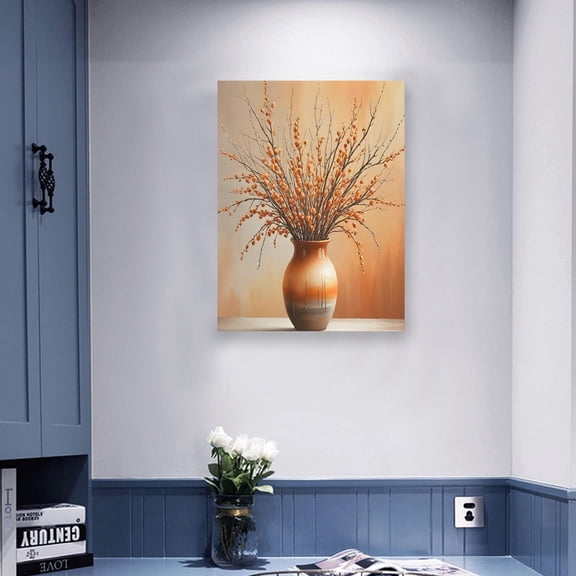Canvas Wall Art Print - Home Decor Painting - Willows in Orange Six 24x32