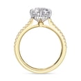thumbnail image 4 of IGI Certified Lab Grown Diamond Engagement Ring | Center 8.5MM Cushion Cut 4 Prong Solitaire Hidden Halo Wedding Rings For Women In 14k Solid Yellow Gold | F-G, VS-SI Quality (3.40 Ctw) Ring Size-9, 4 of 7