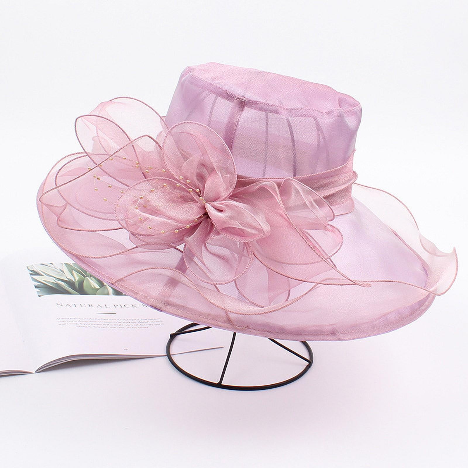 haxmnou women's organza kentucky derby fascinator bridal tea party ...