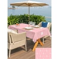 thumbnail image 4 of Watercolor Easter Outdoor Tablecloth - 52x70 Inch Rectangle Dining Table Cover, Cute Rabbits Eggs Cartoon Pink Waterproof Outdoor Table Cloth with Umbrella Hole & Zipper for Picnic/Patio/Party, 4 of 7
