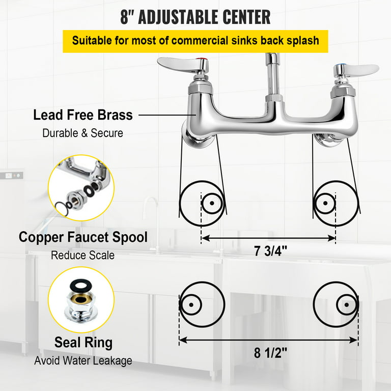 Vevor Commercial Faucet With Sprayer 8