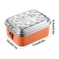 thumbnail image 3 of Fiambrera pequeña de acero inoxidable con divisores, recipiente hermético de doble capa para cocinar al vapor, caja portátil para preparar comidas en la oficina., 3 of 6