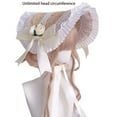 thumbnail image 3 of ZPAQI Elegant Straw Hat withStrap Bonnet Cap Headdress Ruffle Lace Hair Accessories, 3 of 21