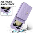 thumbnail image 3 of ELEHOLD Case for Samsung Galaxy Z Flip7, RFID Leather Wallet Phone Case with Shoulder Strap,Purple, 3 of 6