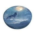 thumbnail image 2 of Round Bar Stool Seat Covers, Howling Wolf Full Moon Elastic Round Chair Cover Stool Seat Slipcover Bar Stool Cushions Round Pad for 12-14 inch, 2 of 7