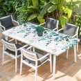 thumbnail image 2 of Teal Eucalyptus Table Cloths for 6 Foot Rectangle Tables, Watercolor Spring Weeping Botanical Patio Waterproof Elastic Fitted Tablecloths, Washable Rectangular Table Cover for Camping, 2 of 8