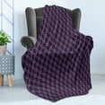 thumbnail image 4 of Geometric Soft Flannel Fleece Blanket, Pinwheel Design with Dark Color Palette Abstract Pattern Winter Motifs, Cozy Plush for Indoor and Outdoor Use, 70" x 90", Mauve Lavender Purple, by Ambesonne, 4 of 5