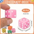 thumbnail image 2 of 50Pack 6 Sided Acrylic Dice, 19mm/0.75" Large D6 Opaque Game Dice Bulk for Table Board Games Birthday Theme Party Fun Supply, Pink, 2 of 6