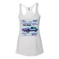 thumbnail image 2 of Wild Bobby, Ford Mustang GT The Boss Retro Neon Vintage | Womens Cars and Trucks Premium Tri-Blend Racerback Tank Top, Heather White, Small, 2 of 4