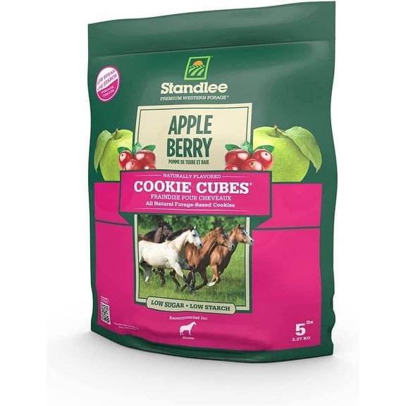 Standlee Apple Berry Cookie Cubes, Forage Based Horse Treat, 5lb