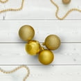 thumbnail image 2 of Northlight Shatterproof 4 Finish Christmas Ball Ornaments 2.5" (60mm) - Vegas Gold - 60ct, 2 of 3