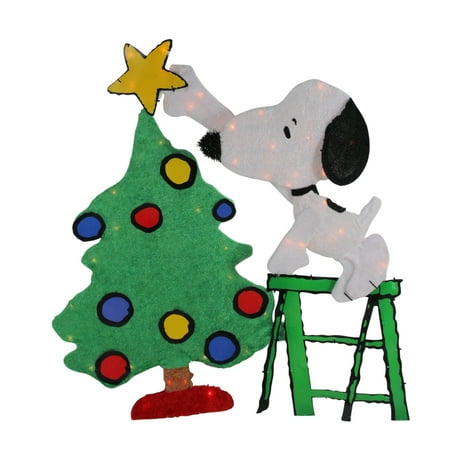 32 Pre Lit Peanuts Snoopy Decorating Christmas Tree Outdoor