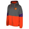 thumbnail image 2 of Men's Colosseum Charcoal Clemson Tigers Miles Full-Zip Jacket, 2 of 3