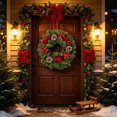 thumbnail image 4 of Bcylexb Christmas Wreaths for Front Door, 15.8" Realistic Decorative Pine Wreaths with Ball Winter Holiday Decor for Outdoor Window Door Home, 4 of 6
