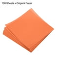 thumbnail image 3 of Uxcell Origami Paper Double Sided for Art Craft Project Beginner 100 Sheets Orange 8x8 inch, 3 of 5