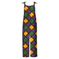 thumbnail image 3 of DDAPJ pyju Mardi Gras Jumpsuits for Women Color Block Print Long Playsuit Carnival Party Jumpsuit Celebration Parade Bib Overalls Sleeveless Wide Leg Rompers with Pockets Purple M, 3 of 5