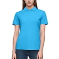 thumbnail image 2 of Tqcoqu Womens Polos Shirts with Collar Short Sleeve Golf Shirts Casual Business Work Top V Neck Classic Fitted Shirt,B-Sky Blue Women's S-XXXXL, 2 of 7