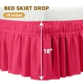 thumbnail image 4 of AzulHome Bed Skirts Dust Ruffle for King Size Bed, 18 inch Tailored Drop with Adjustable Elastic Belt, Easy to Install and Clean, Rose Red, 4 of 8