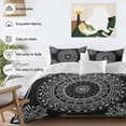thumbnail image 3 of 3 Piece Black Boho Duvet Cover Set Queen Size,Microfiber Comforter/Quilt Cover with Corner Ties and 2 Pillowcases,Retro Farmhouse Neutral Abstract Geometric All Season Bedding with Zipper Closure, 3 of 8