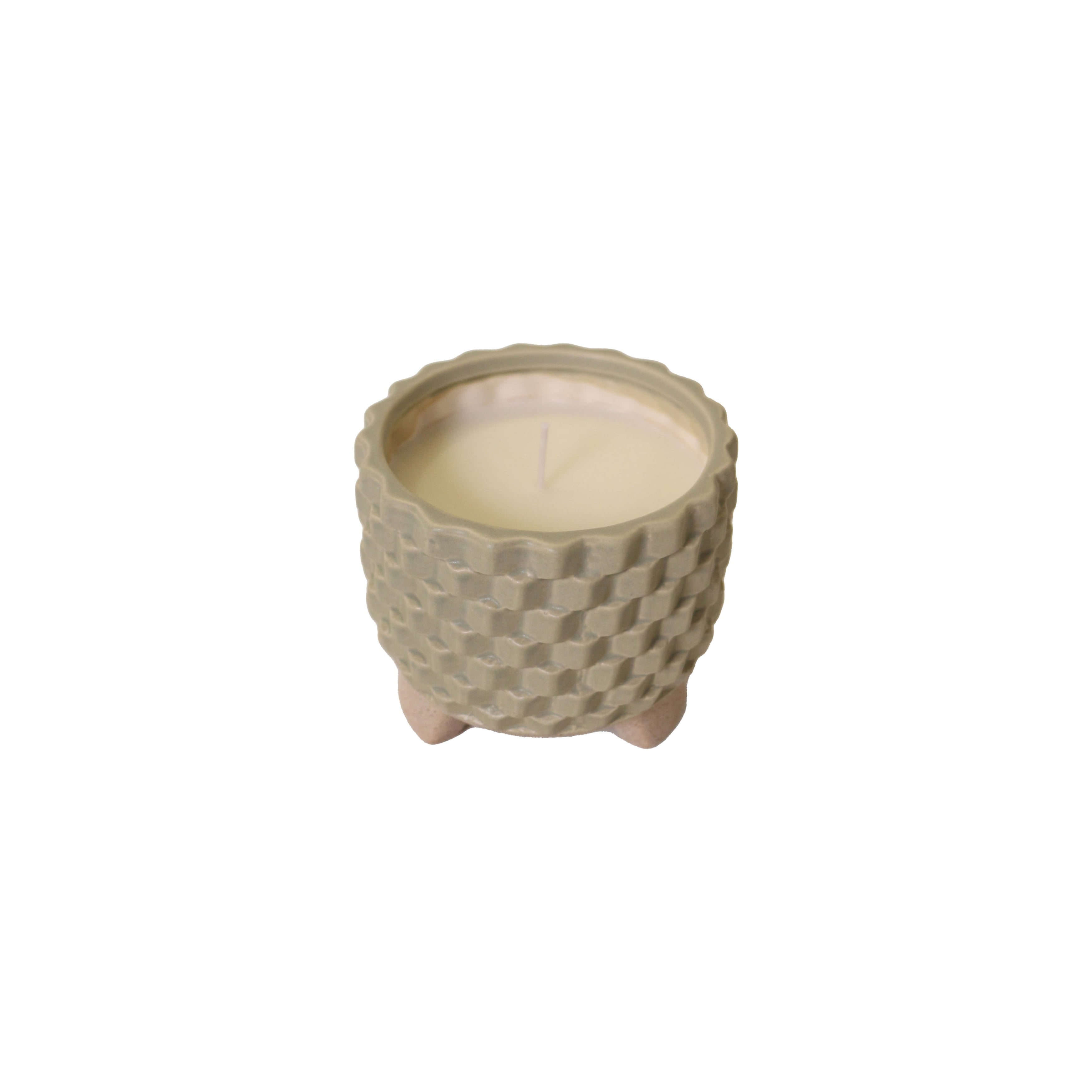 Sagebrook Home 6" Woven Candle By Liv & Skye, Sage Green,13oz