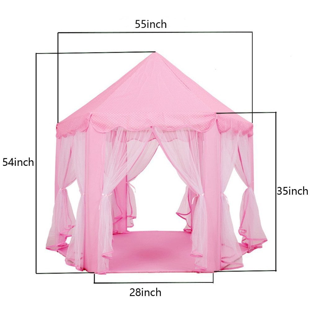 Pink X-Large Portable Fun Perfect Hexagon Large Playhouse Toys for Girls/Children/Toddlers Gift Room e-joy Kids Indoor/Outdoor Play Fairy Princess Castle Tent 