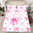 thumbnail image 2 of Homewish Pink Monogrammed P Bed Sheets for Teen, Cartoon Initial Letter King Sheets, Kawaii Love Heart Sheet Set, Breathable Home Decor, 4pcs, 2 of 7