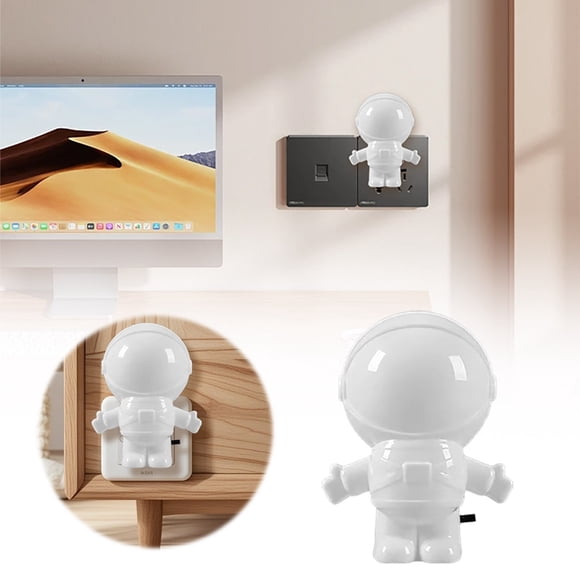 Ainf Mignonne Veilleuse LED Astronaute en Forme de Lampe de Chambre de Bébé Lueur Douce Veilleuse de Chevet pour Chambre d'Enfant Maison Thème Spatial