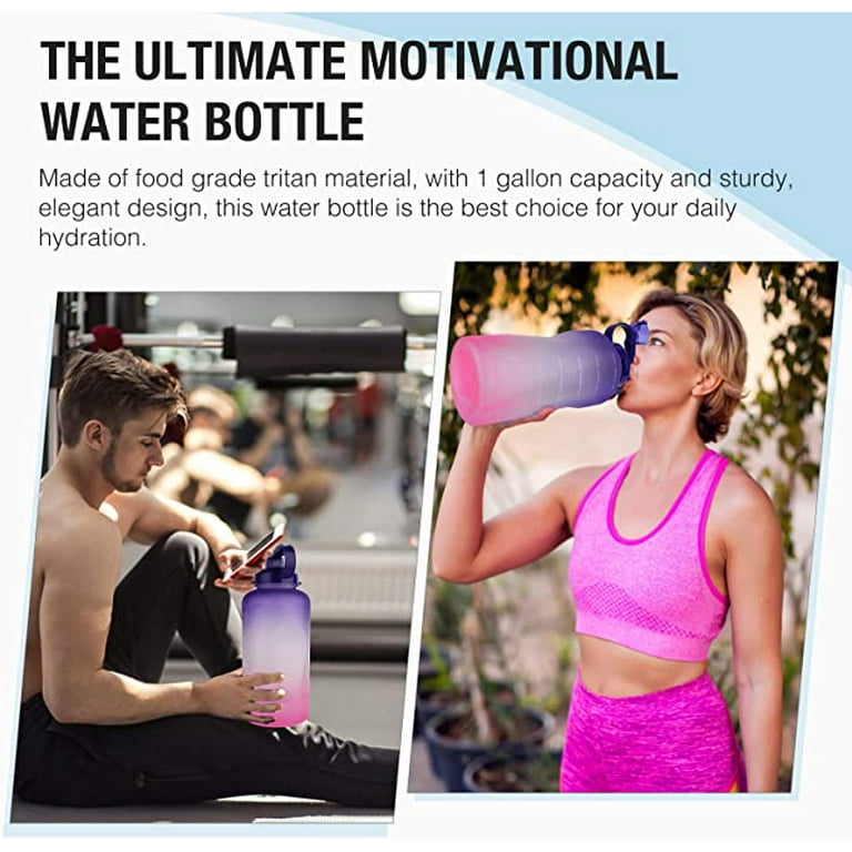 Everso Water Bottle with 2 Interchangeable Lid Reusable Large Motivational Water  Bottle Leakproof Sports Water Bottle for Men Women Fitness Gym Sports  Outdoor 