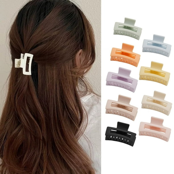 Pinzas para el cabello para mujer, huecas, antirrotura, forma oblonga, antideslizantes, de color sólido, resistentes, para organizar el cabello, tamaño pequeño, ligeras, herramienta para peinar el