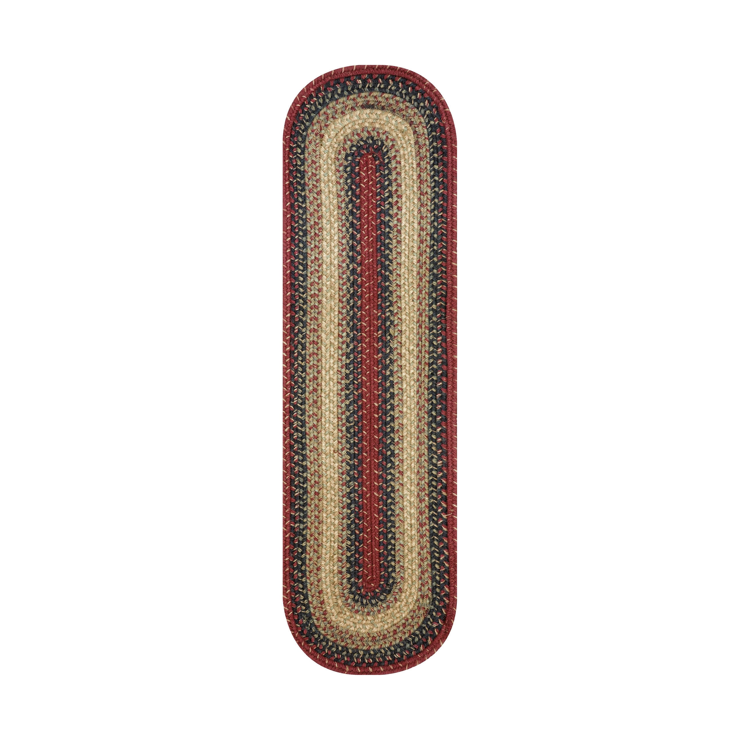 Homespice Highland 13 Pcs Reversible Multicolor Stair Tread 8"x28" Oval