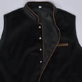 thumbnail image 5 of Zpzdpjkx Mens Oktoberfest Waistcoat Stand Collar Button Front Contrast Piping Pockets Traditional Sleeveless Vest for Beer Festival Party, 5 of 7