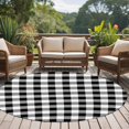 thumbnail image 5 of Black and White Plaid Large Area Rugs for Bedroom Living Room, Soft Non Slip Carpet Bedside Rug, Farmhouse Checkered Buffalo Round Floor Cover Kitchen Accent Rug 6' for Dining Room/Office, 5 of 9