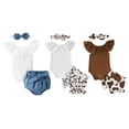 thumbnail image 2 of Fortune 2pcs Baby Girl Summer Sleeveless Lace Ribbed Jumpsuit and Ruffled Shorts, 2 of 8